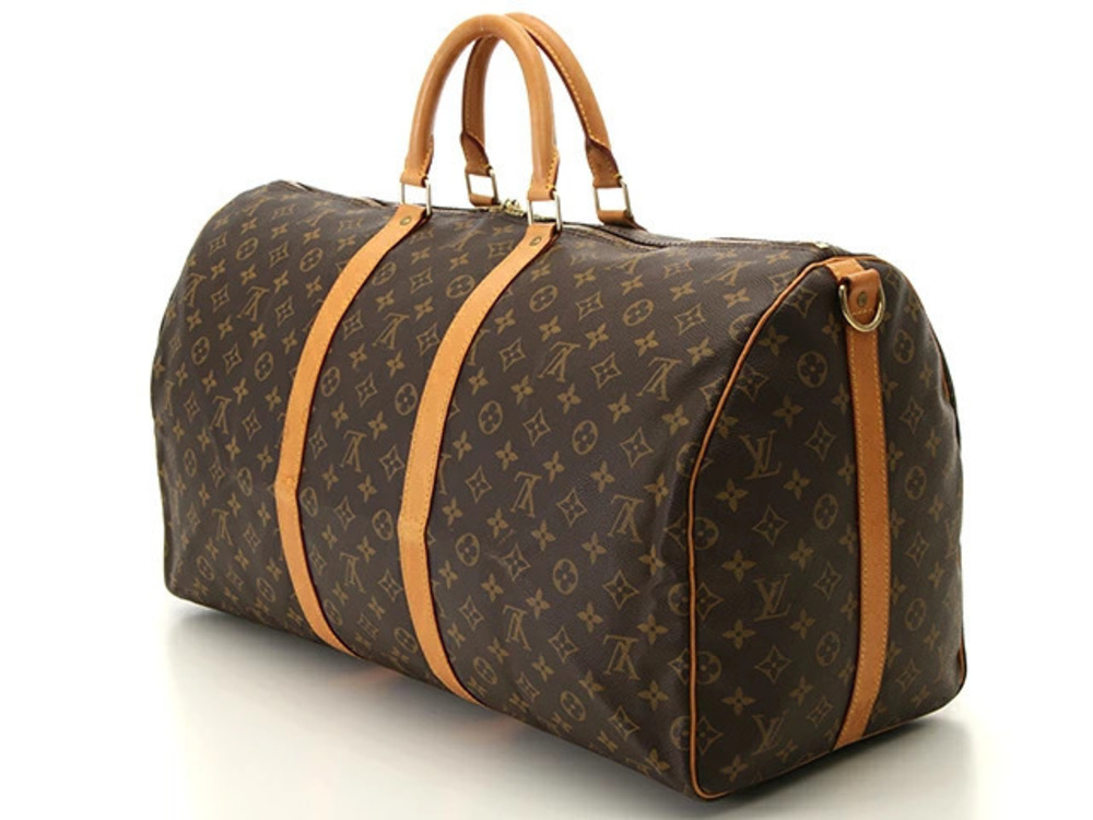 Louis Vuitton Keepall Monogram Bag Boston Travel Bandouliere Brown